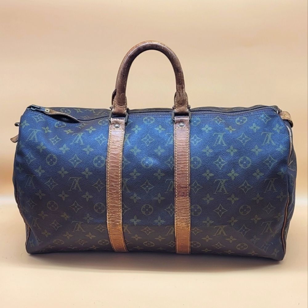 Authentic Louis Vuitton Monogram Keepall 45 Travel Bag
